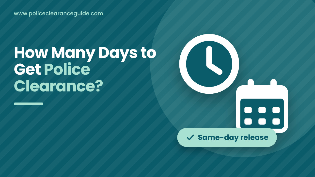 Calendar marking the days from a police clearance booking to its release