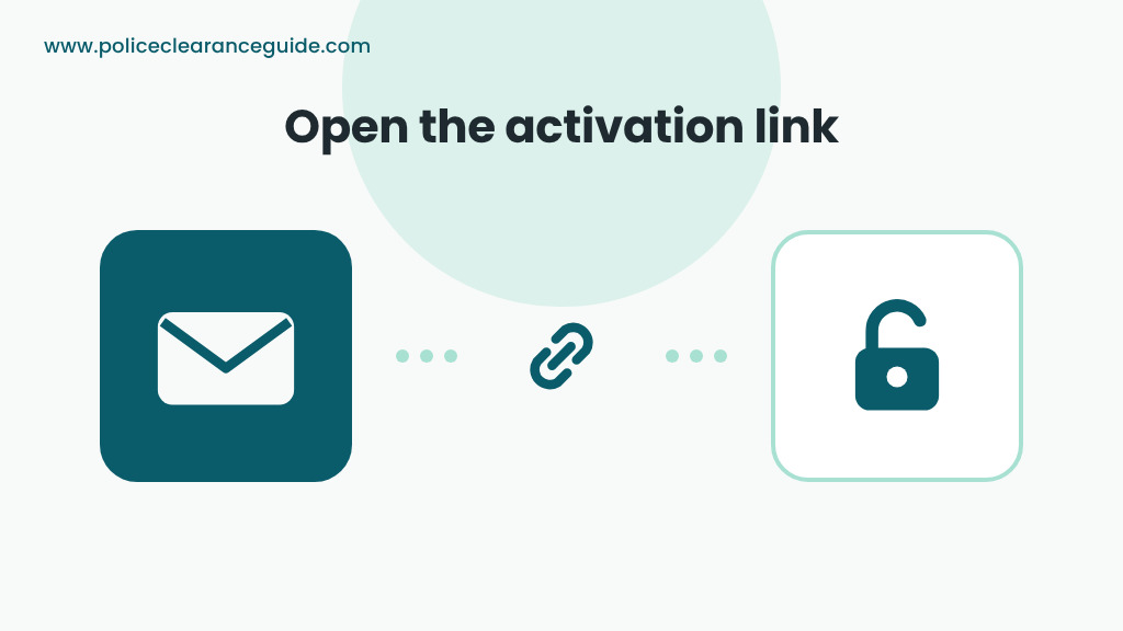 Police clearance online registration activation: open the email, click the link and the account unlocks