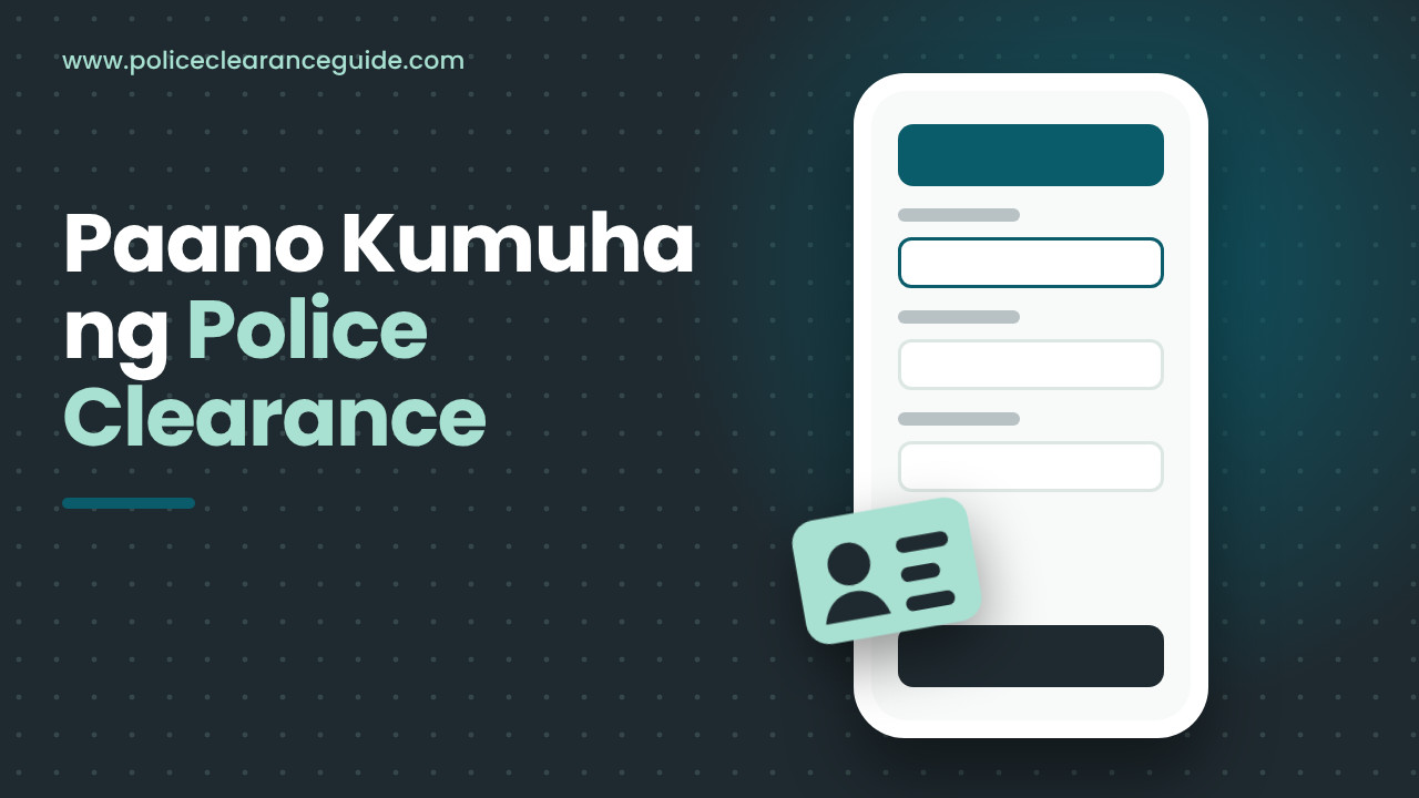 Cellphone na may online na police clearance form at isang valid ID