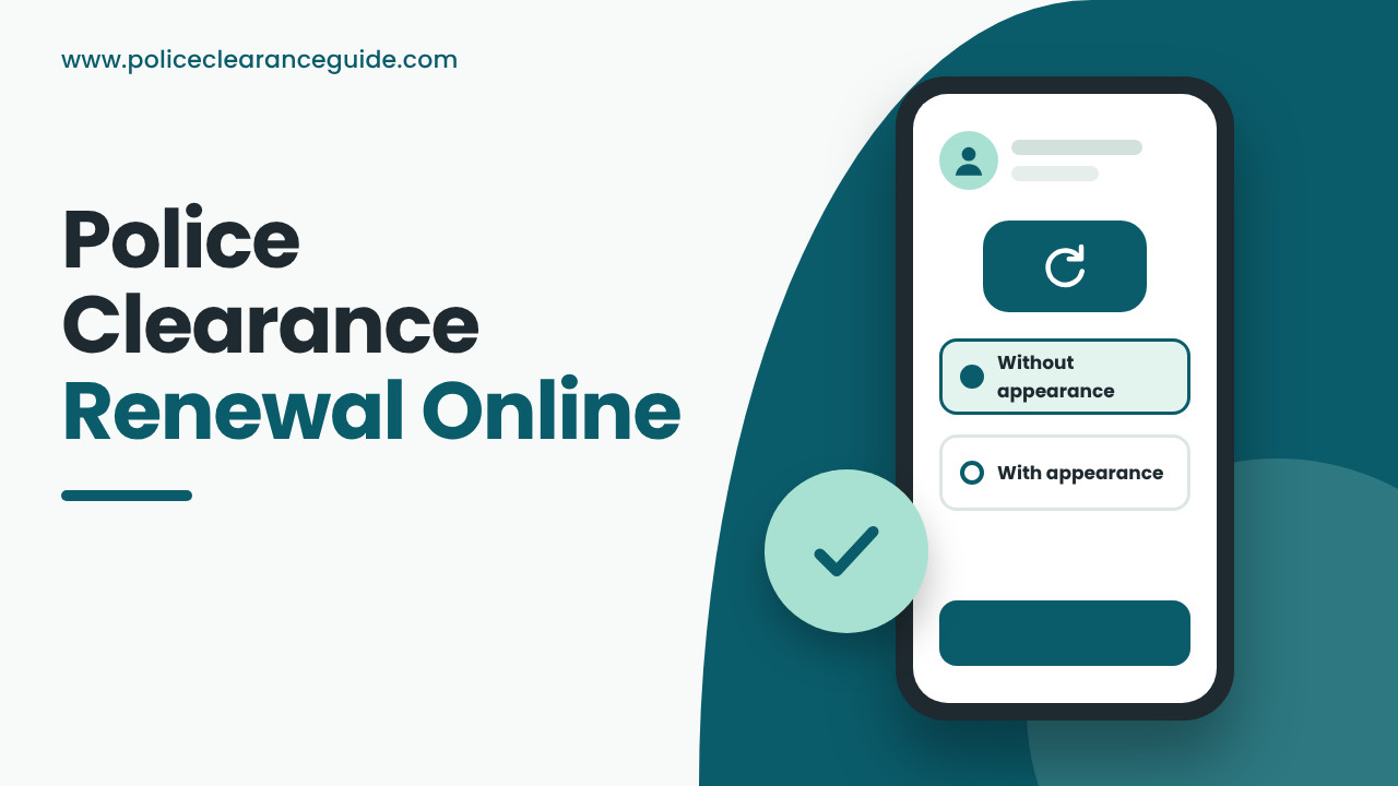 Renewing a police clearance on a phone from an existing account